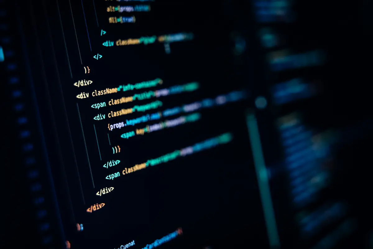 Code editor on monitor